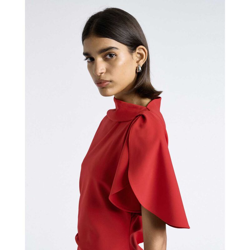 Cue Crepe Draped Neck Midi Dress image number 2
